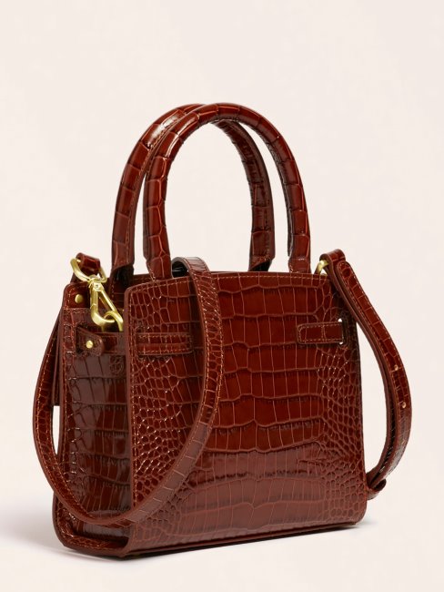 Guess Mini Sac à Main Cristina Marron