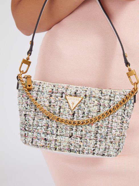 Cessily Mini Sac Seau En Tweed Gold Guess