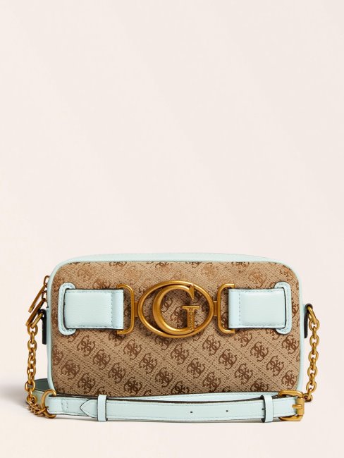 Guess Bleu Clair Mini Sac à Bandoulière Avec Logo Aviana 4g