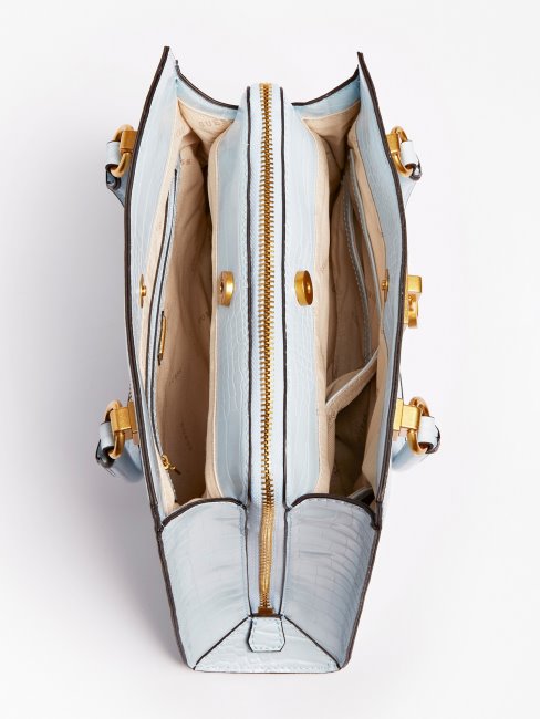 Sac à Main Guess Bleu Clair Imprimé Croco Stephi