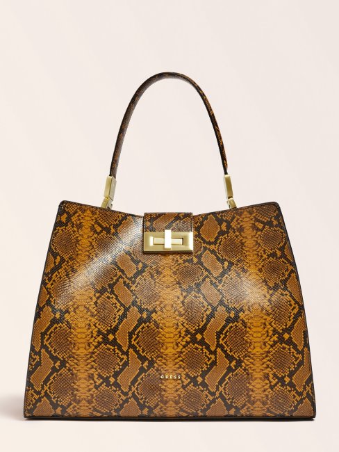 Monia Sac à Main En Cuir Véritable Jaune Guess