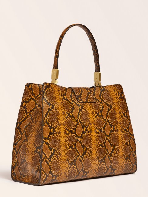 Monia Sac à Main En Cuir Véritable Jaune Guess