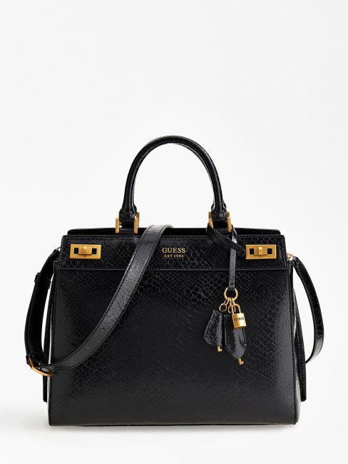 Sac à Main Guess Katey Imprimé Python Maxi Noir