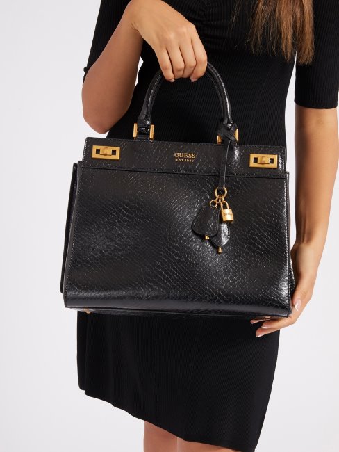Sac à Main Guess Katey Imprimé Python Maxi Noir