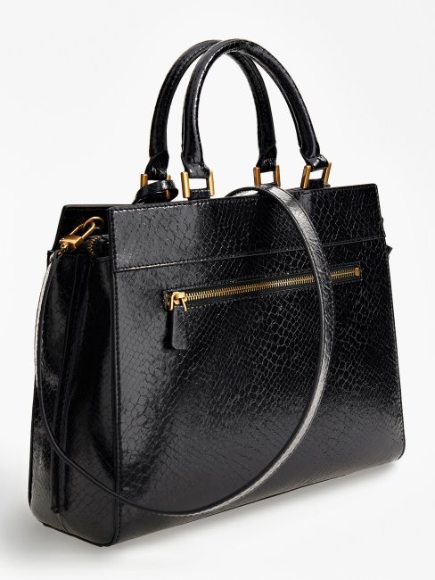 Sac à Main Guess Katey Imprimé Python Maxi Noir