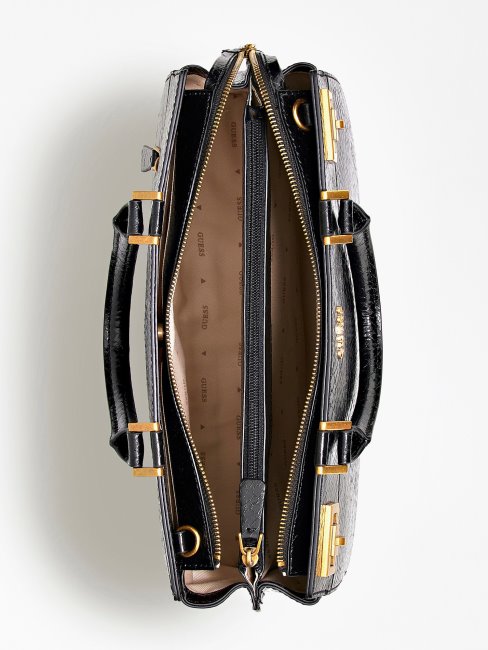 Sac à Main Guess Katey Imprimé Python Maxi Noir