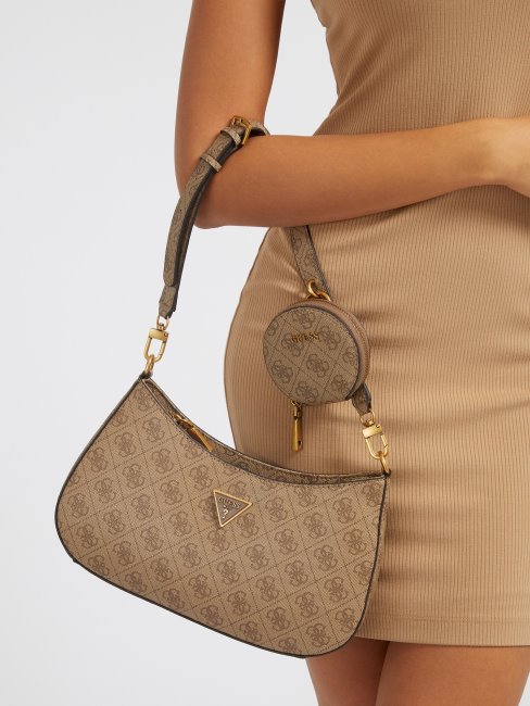 Sac Besace Logo Alexie 4g Guess Beige