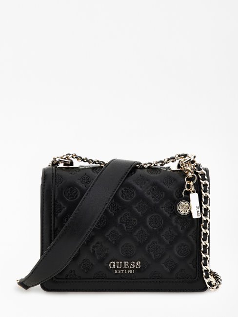 Abey Mini Sac à Bandoulière Logo En Creux Guess Noir