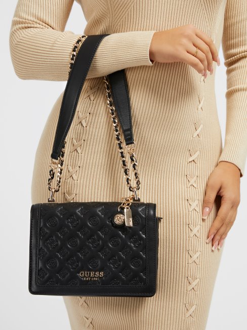 Abey Mini Sac à Bandoulière Logo En Creux Guess Noir