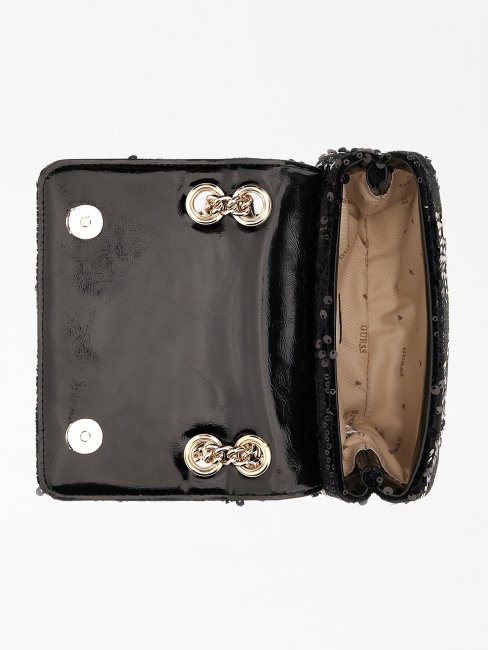 Mini Sac à Bandoulière Noir à Sequins Guess Ever
