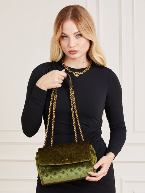 Guess Kimi Sac Bandoulière En Velours Vert