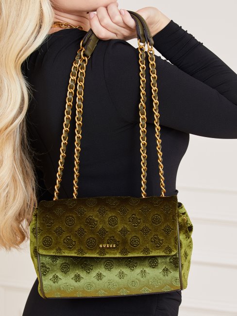Guess Kimi Sac Bandoulière En Velours Vert