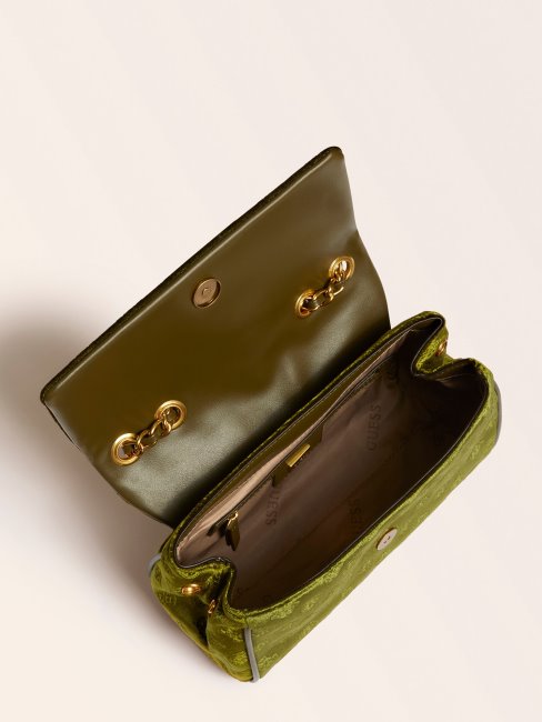 Guess Kimi Sac Bandoulière En Velours Vert