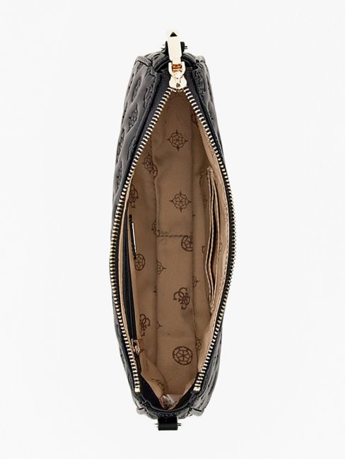 Guess La Femme Mini Sac à Bandoulière Logo En Creux Noir