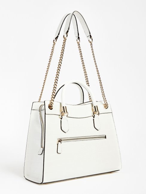 Sac à Main Nell Croco Guess Blanc