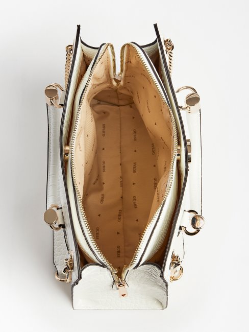 Sac à Main Nell Croco Guess Blanc