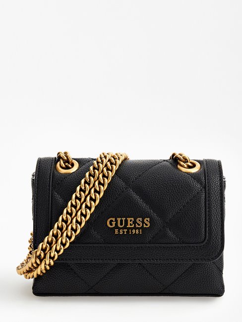 Mini Sac à Bandoulière Matelassé Abey Noir Guess