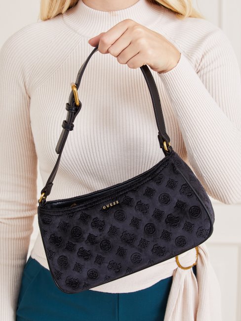 Sac Bandoulière Guess En Velours Kimi Noir