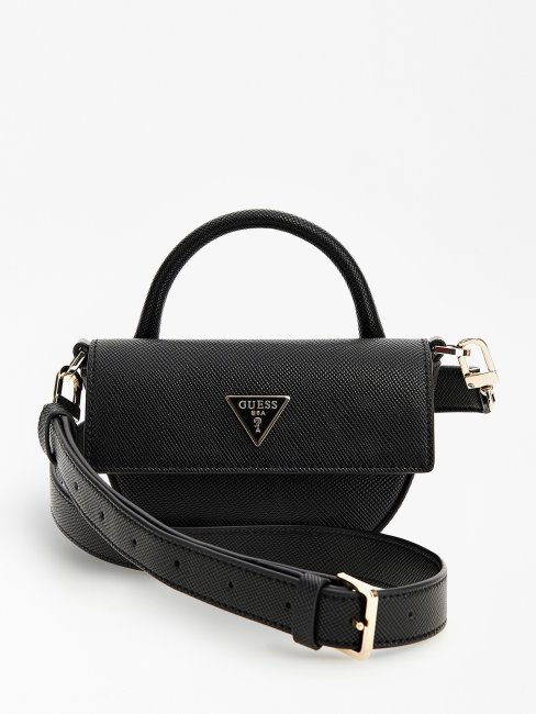 Guess Alexie Mini Sac En Saffiano Noir