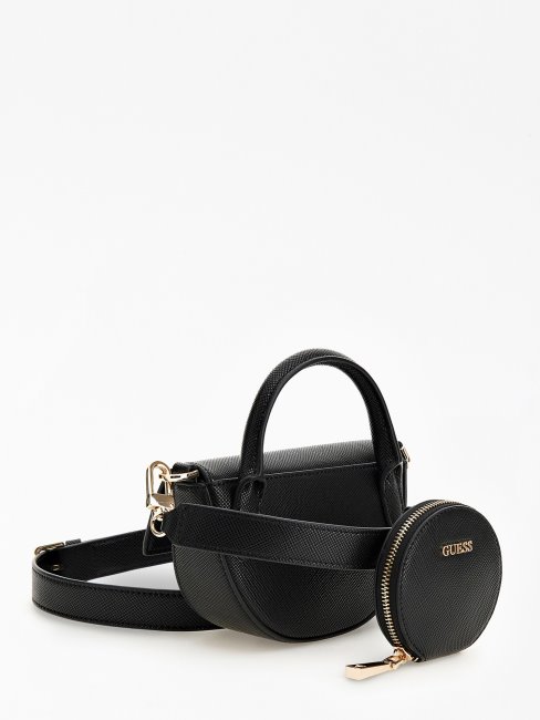 Guess Alexie Mini Sac En Saffiano Noir