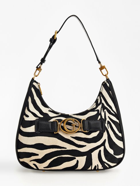 Animalier Aviana Sac à Bandoulière En Cuir Véritable Guess