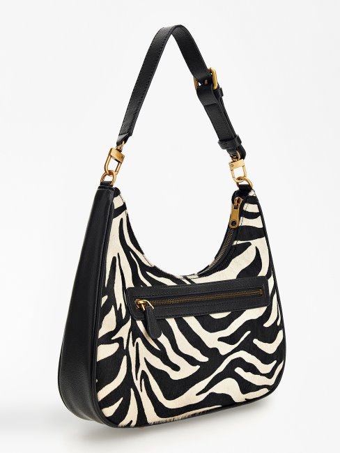 Animalier Aviana Sac à Bandoulière En Cuir Véritable Guess