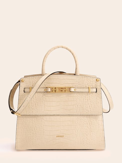 Sac à Main Cristina En Cuir Véritable Blanc Guess