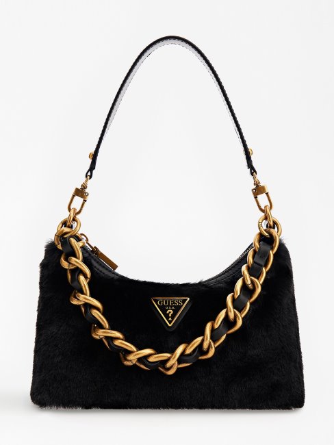 Sac Porté épaule En Fausse Fourrure Guess Morada Noir