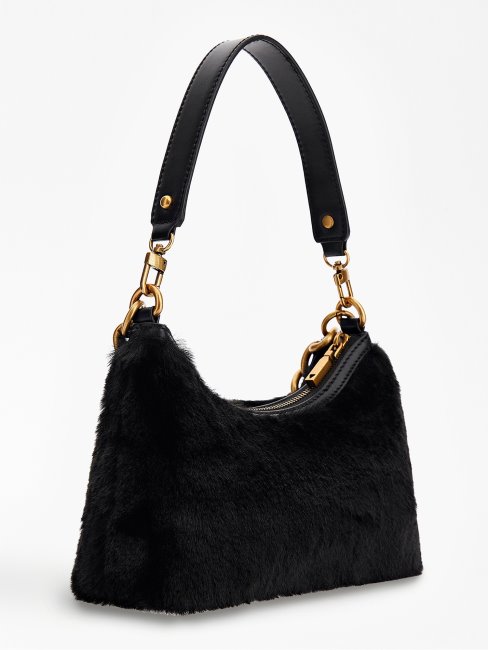 Sac Porté épaule En Fausse Fourrure Guess Morada Noir