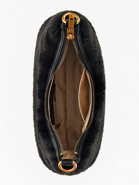 Sac Porté épaule En Fausse Fourrure Guess Morada Noir