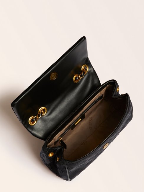 Sac Bandoulière Guess En Velours Kimi Noir