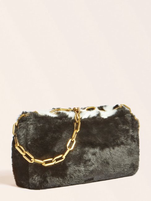 Helma Sac à Bandoulière En Fausse Fourrure Guess Noir