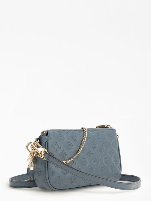 Guess La Femme Mini Sac à Bandoulière Logo En Creux Bleu Clair
