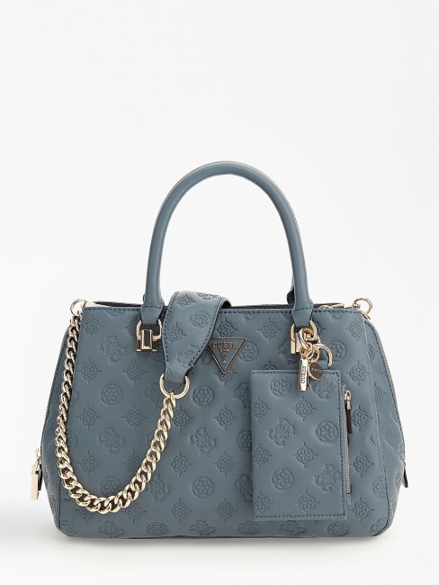 Sac à Main à Logo Estampé La Femme Bleu Clair Guess