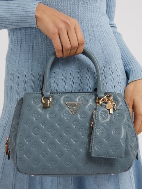 Sac à Main à Logo Estampé La Femme Bleu Clair Guess