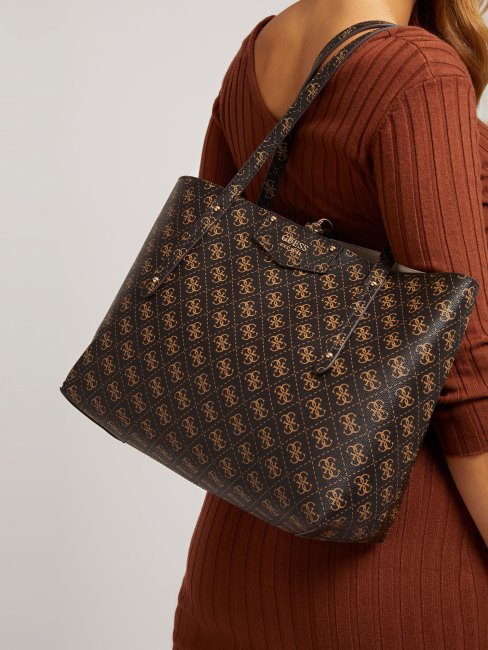 Guess Marron Brenton 4g Logo Shopper