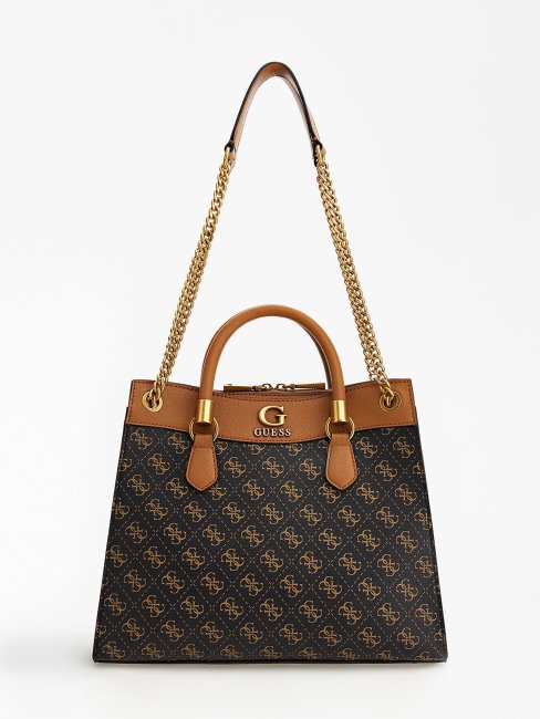 Sac Bandoulière Guess Nell 4g Logo Marron