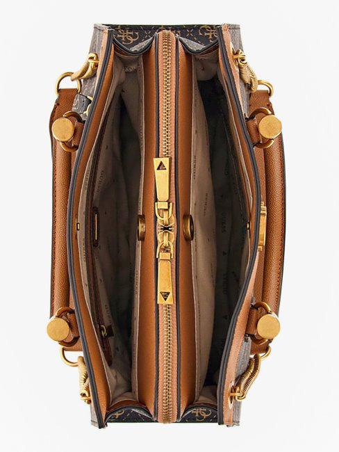 Sac Bandoulière Guess Nell 4g Logo Marron