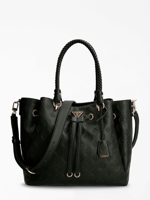 Sac Shopping Noir Guess Helaina 4g Logo Pivoine