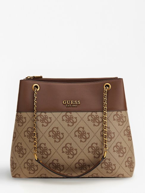 Guess Berta 4g Logo Sac à Bandoulière Marron