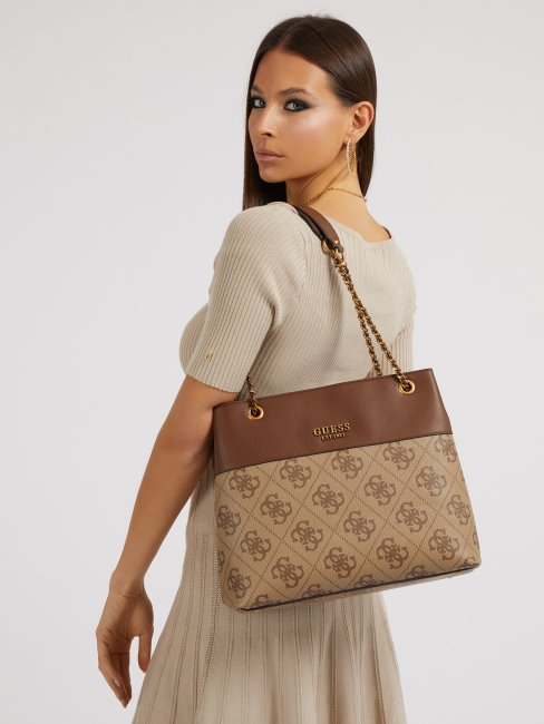 Guess Berta 4g Logo Sac à Bandoulière Marron