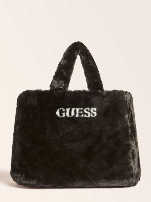 Helma Cabas En Fausse Fourrure Noir Guess