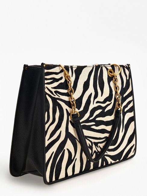 Animalier Aviana Shopper Cuir Véritable Guess