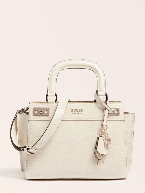 Sac à Main Imprimé Croco Katey Guess Blanc