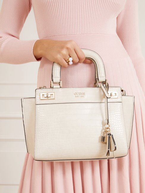 Sac à Main Imprimé Croco Katey Guess Blanc