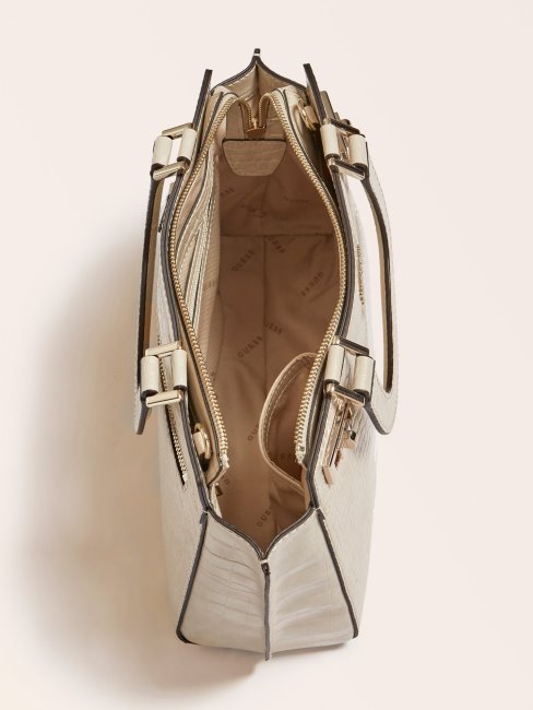 Sac à Main Imprimé Croco Katey Guess Blanc