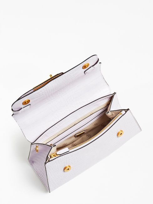 Sac à Main Imprimé Croco Enisa Lilas Guess