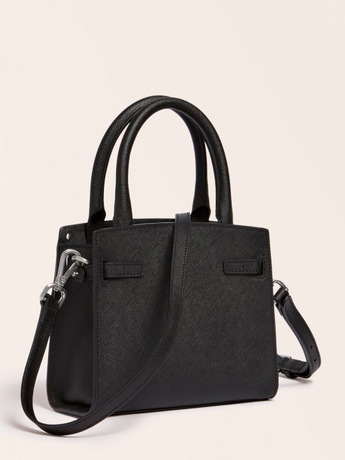 Sac à Main En Cuir Véritable Cristina Noir Guess