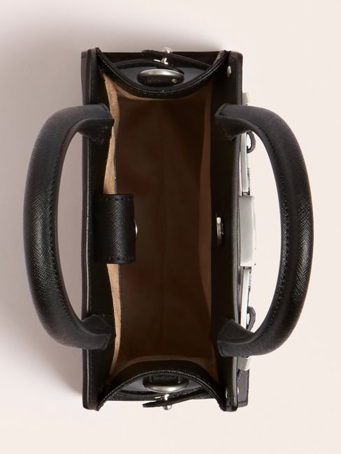 Sac à Main En Cuir Véritable Cristina Noir Guess