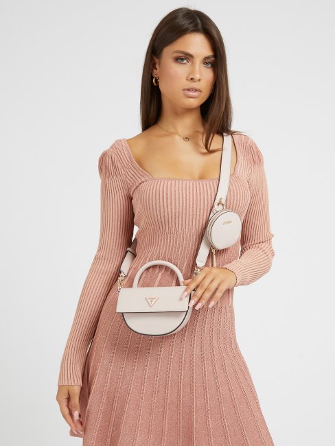 Mini Sac Alexie Saffiano Guess Rose